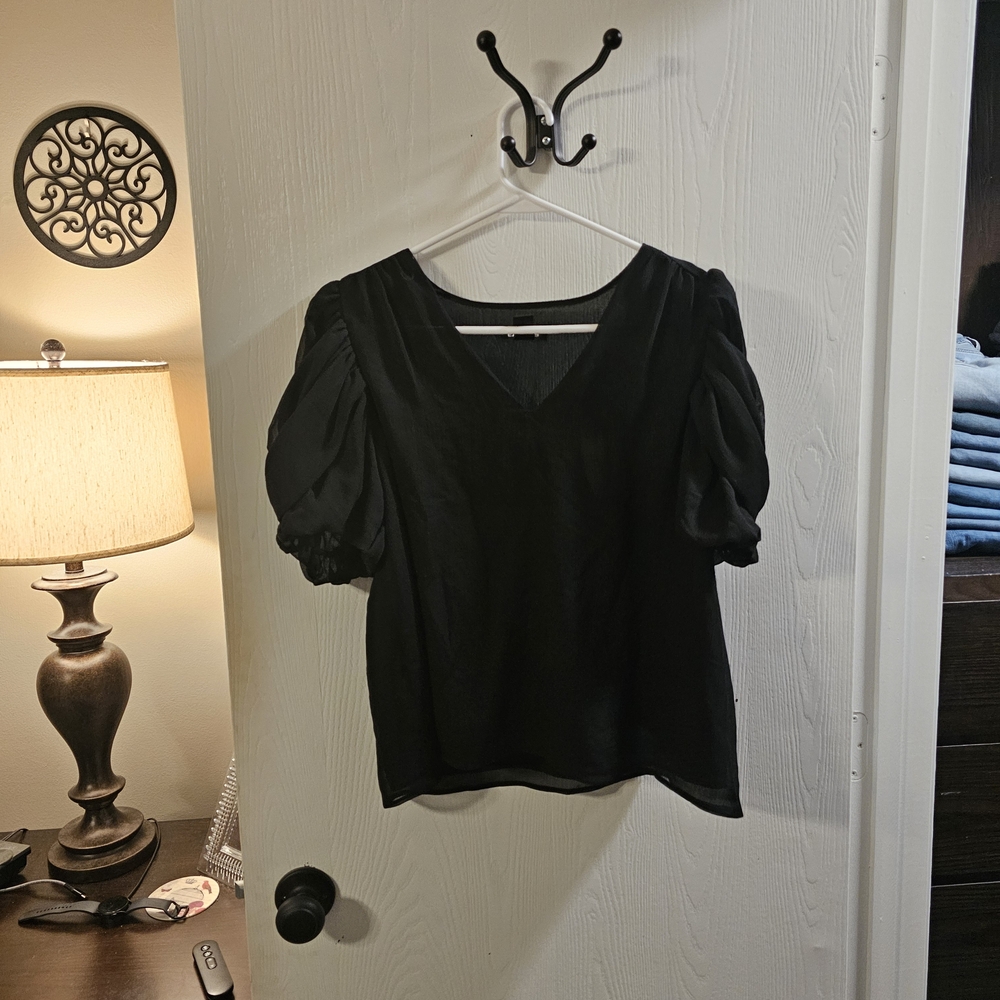 Express Black Puff Sleeve Blouse